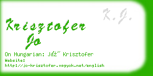 krisztofer jo business card